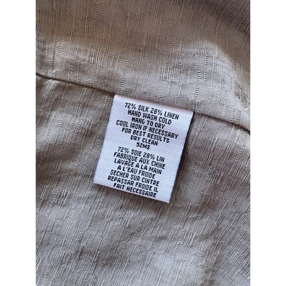 EILEEN FISHER Taupe Silk Linen Open Jacket Sz PP Minimal Luxe - Picture 14 of 15